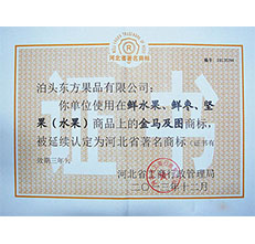 2013年金馬著名商標(biāo)證書